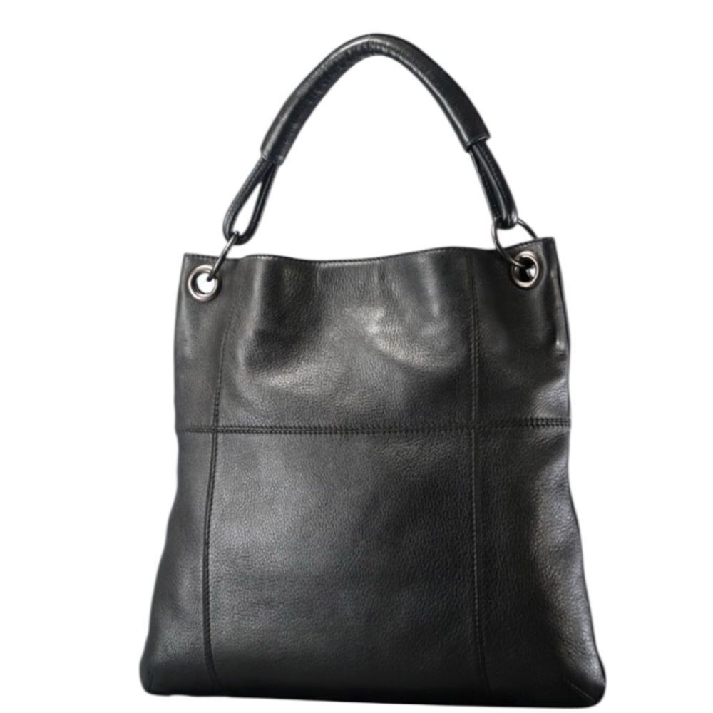 BOTTEGA VENETA Black Leather One Shoulder HoboTote Bag Auth